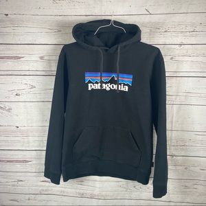 Patagonia Logo black uprisal hoodie Sz L